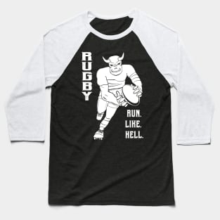 Rugby Run like Hell - Clean W Baseball T-Shirt